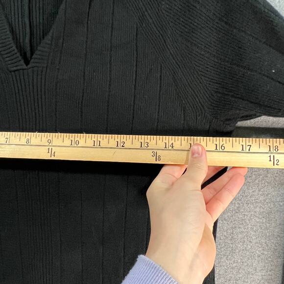 LOGO by Lori Goldstein Rayon Women Sweater Black Size XX-Small - Picture 6 of 7